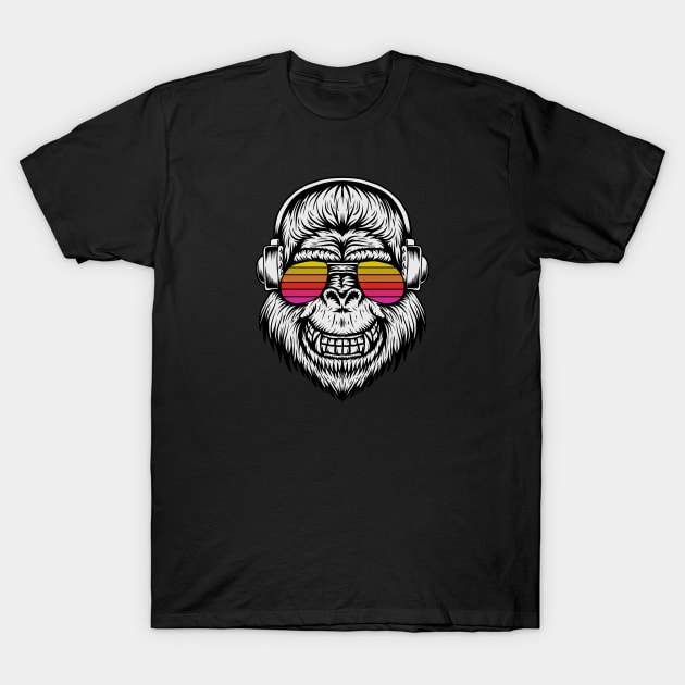 Gorilla DJ T-Shirt by Happy Art Designs